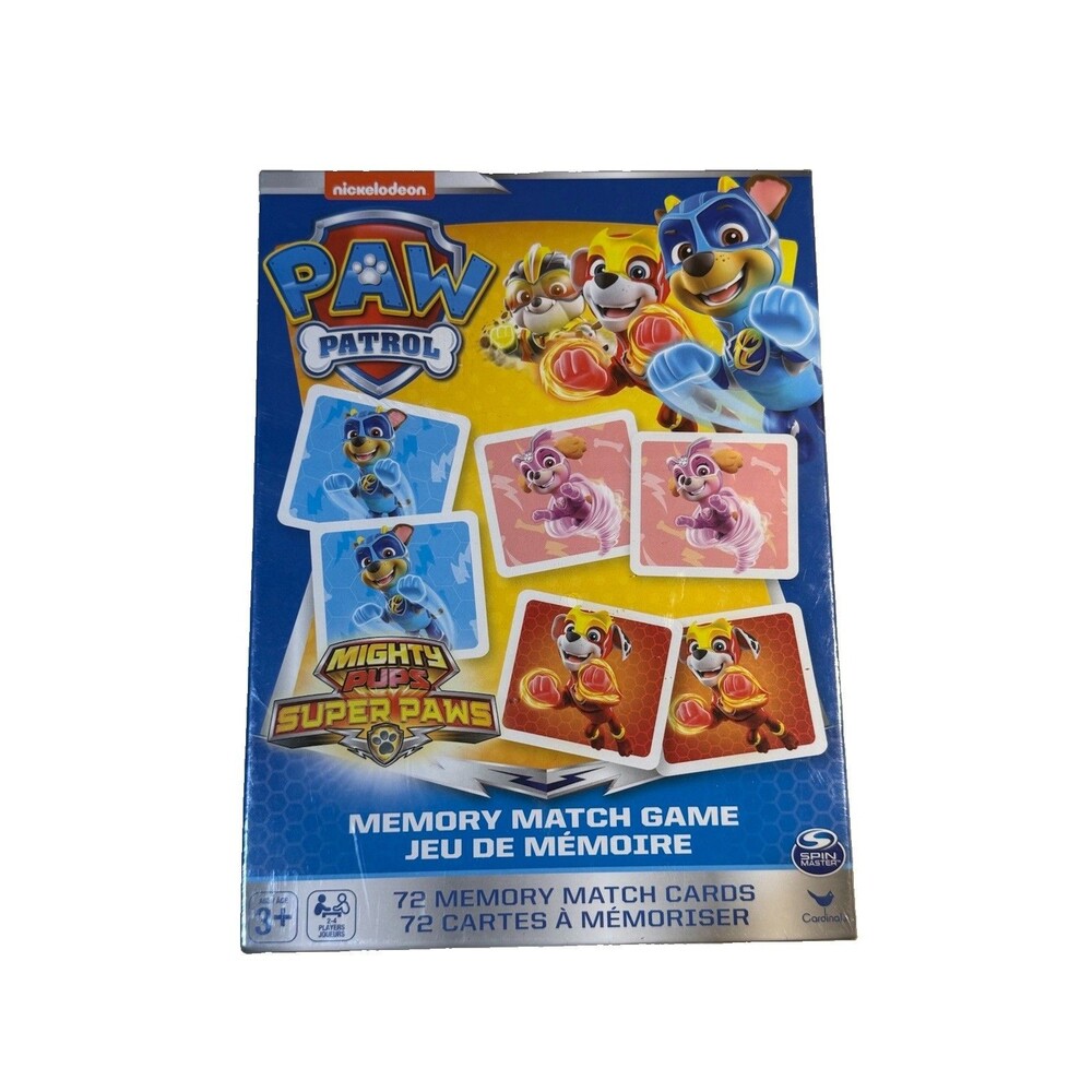 Nickelodeon Paw Patrol Super Mighty Paws Memory Match Game 72 Cards